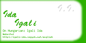 ida igali business card